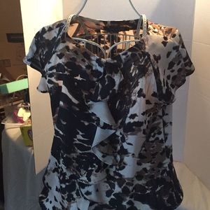 Brown mix shirt silky feel